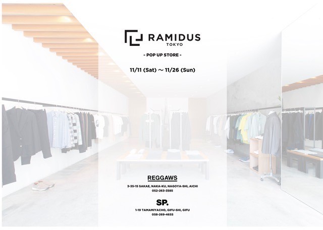 RAMIDUS POP-UP STORE at REGGAWS , SP.  11/11(Sat.)START